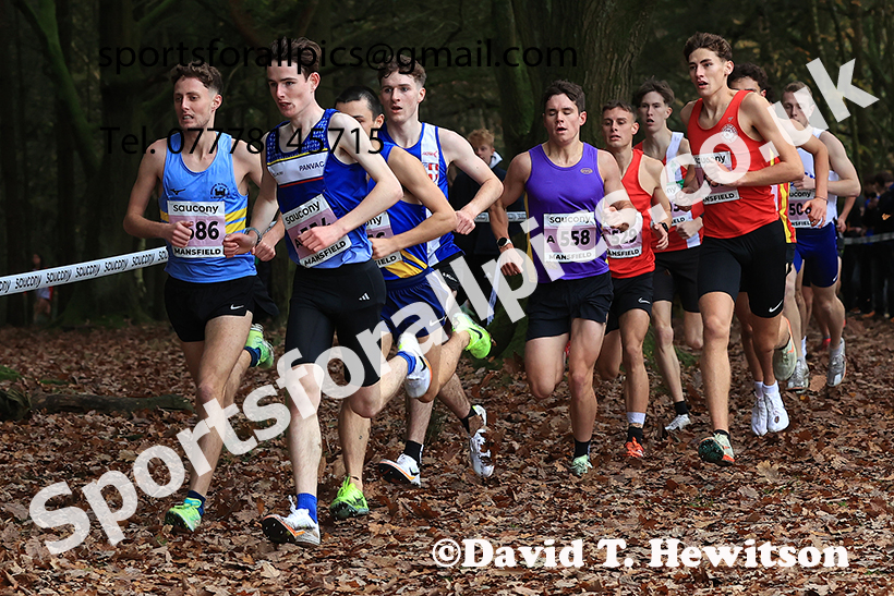 Junior Mens 2024 National Cross Country Relays, Berry Hill Park, Mansfield.   Photo: David T. Hewitson/Sports for All Pics